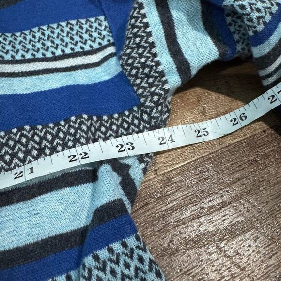 Talbots XL Blue Striped Pullover Sweater Long Sleeve Buttons Comfort Cozy FLAWS - Picture 9 of 11